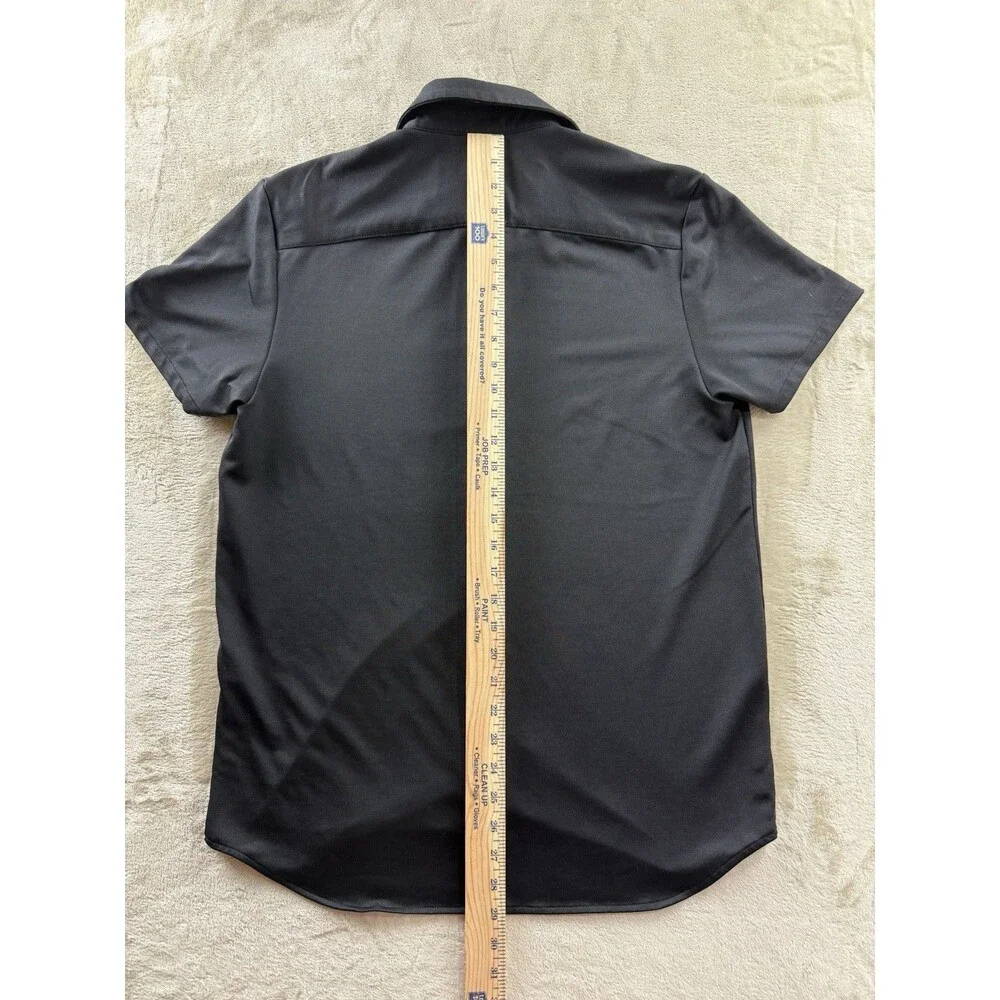 Bylt Premium Basics Executive Fit Short Sleeve Button Up Men's Size M Black - Picture 4 of 6